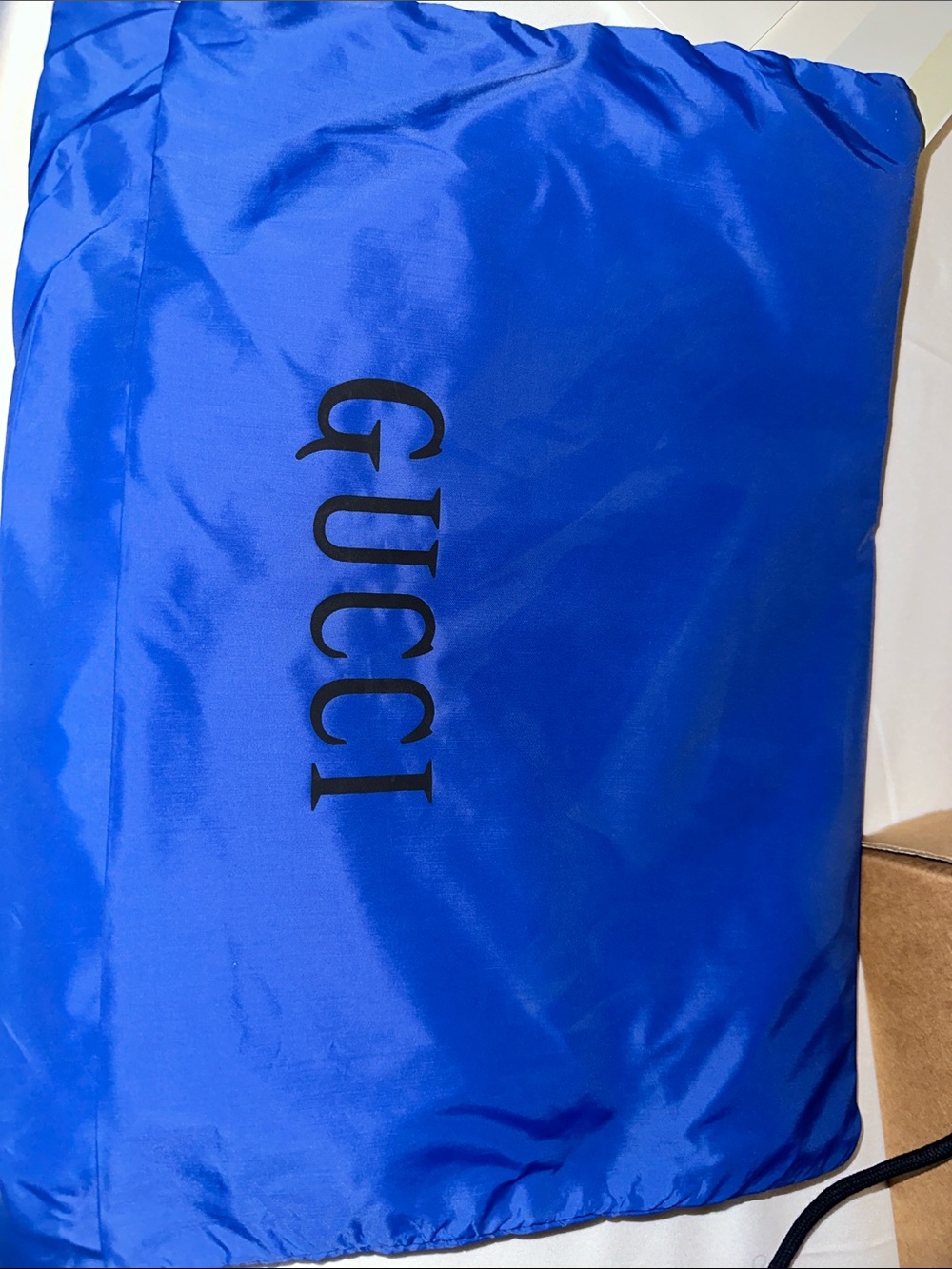 Gucci Royal Blue GG Nylon Wristlet Pouch with Black Trim - Picture 7 of 10